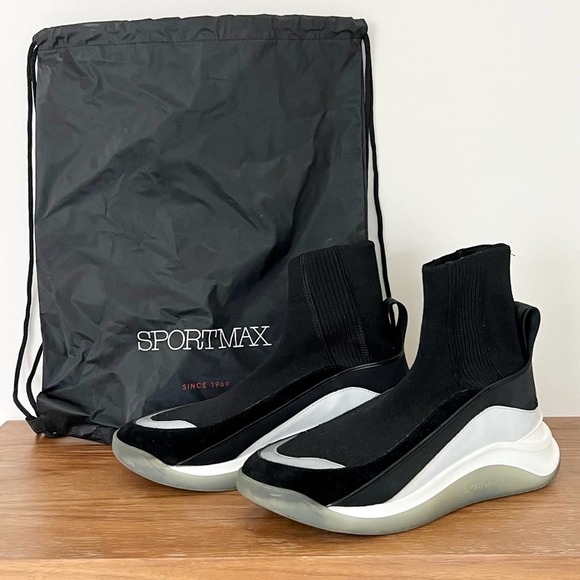 Sportmax by Max Mara sock sneakers black size 9 - Picture 1 of 16